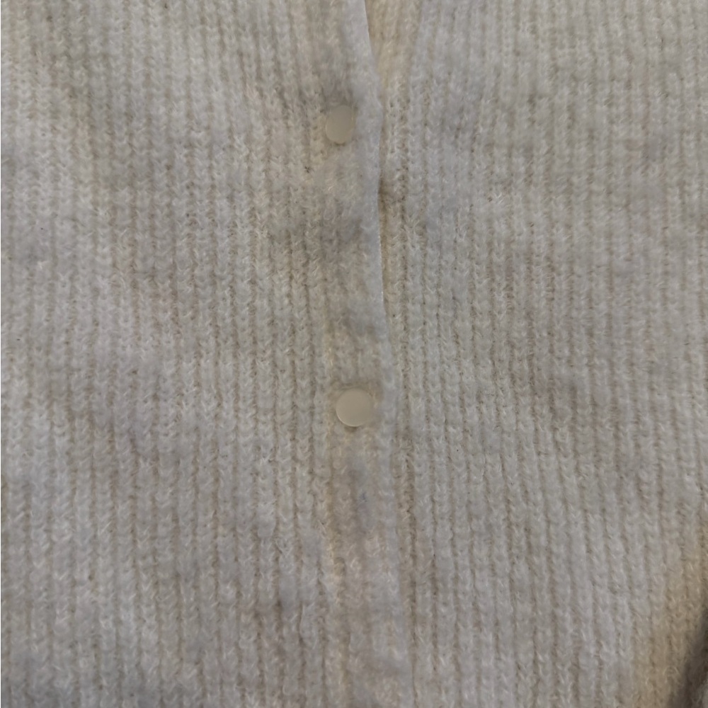 Cozy Cream Button-Front Women's Sweater Cardigan - Picture 2 of 3
